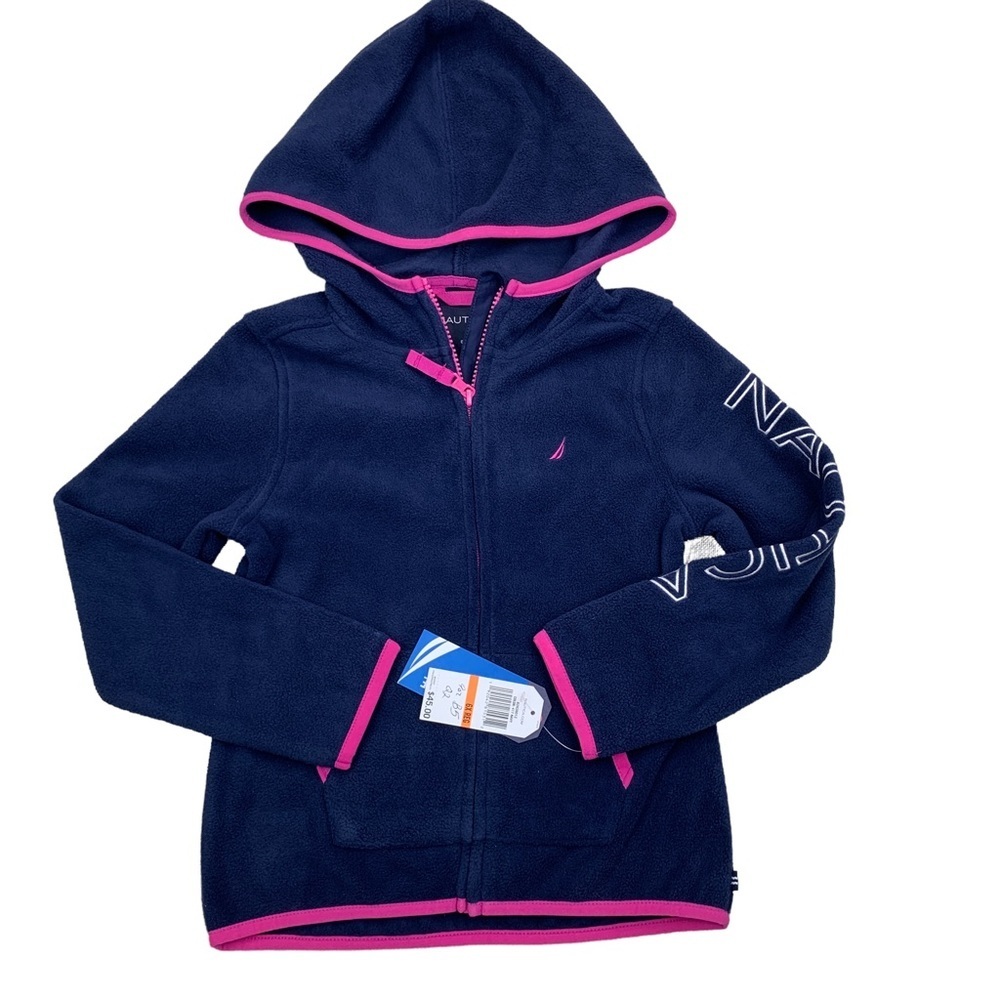 Nautica Little Girls Zip-up Polar Fleece Hoodie 5 REG
